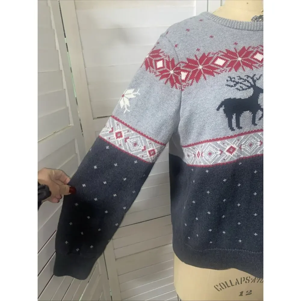 Chaps Crewneck Family Holiday Sweater Women's X-Large Christmas Reindeer